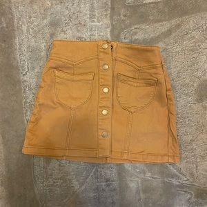 Mustard yellow button up skirt